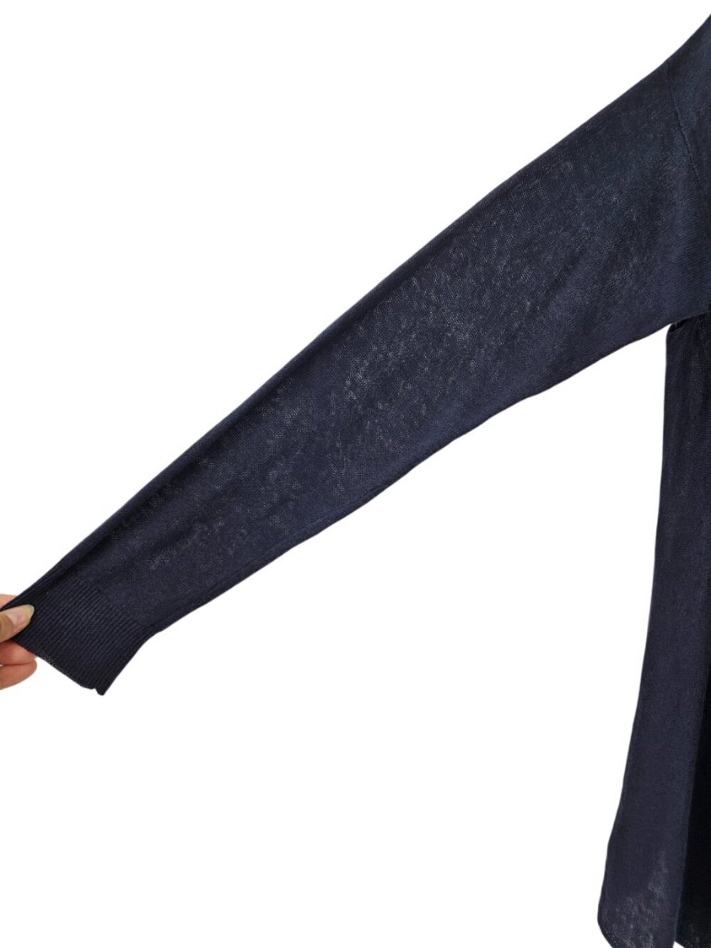Sita Murt Open Front Waterfall Cardigan Navy Blue Women's 42 U.S. L Minimalist - Picture 5 of 12